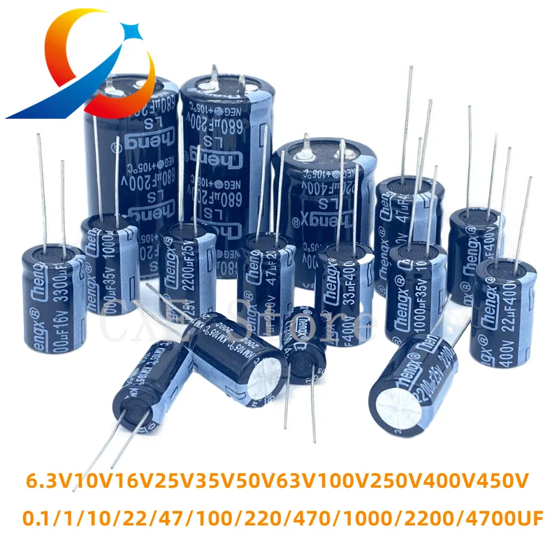 알루미늄 전해 커패시터 20% 100UF 470UF 680UF 1000UF 1500UF 100UF 200UF 10V 16V 25V 35V 50V 63V 2200 V 3300 V 250V 400V 할인이벤트