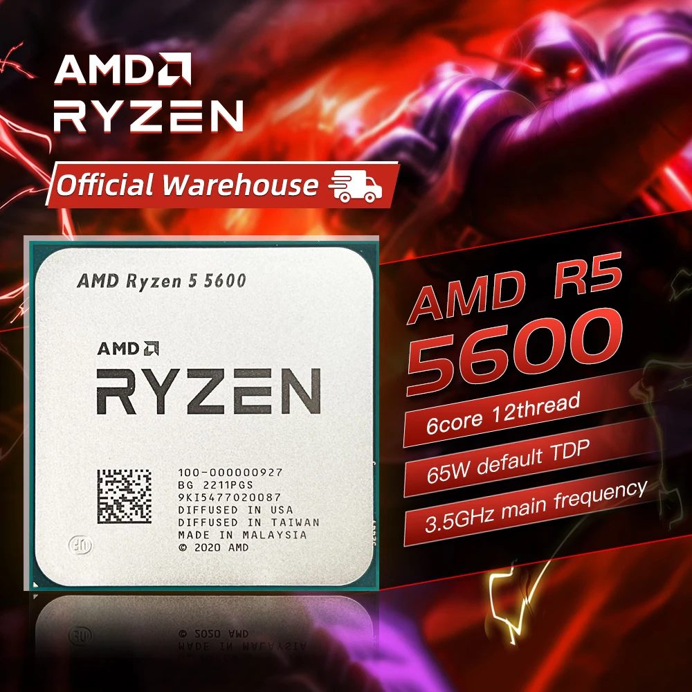 AMD Ryzen 5 5600 CPU Novo R5 5600 게임 프로세서 소켓 추천상품