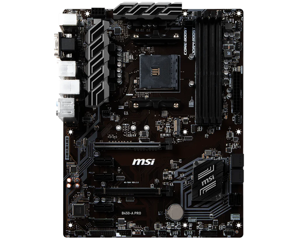 MSI B450-A PRO 마더보드 AMD B450 소켓 AM4 지지대 Ryzen 5 5600 5500 PRO 1200 3600 1600 CPU M.2 DDR4128 GB ATX 후기